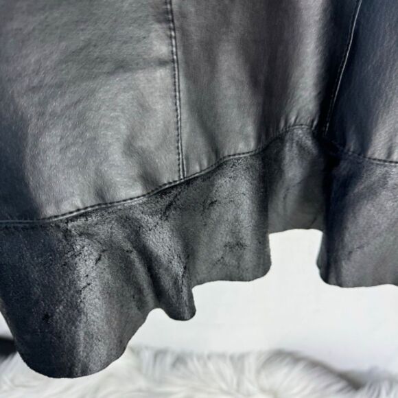 Spiegel Together! Vintage Black Leather Lattice Trim Jacket Sz 16 - Picture 5 of 7